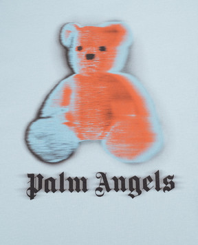 Palm Angels Дитяча блакитна футболка Blurred Bear PBAA003S26JER005