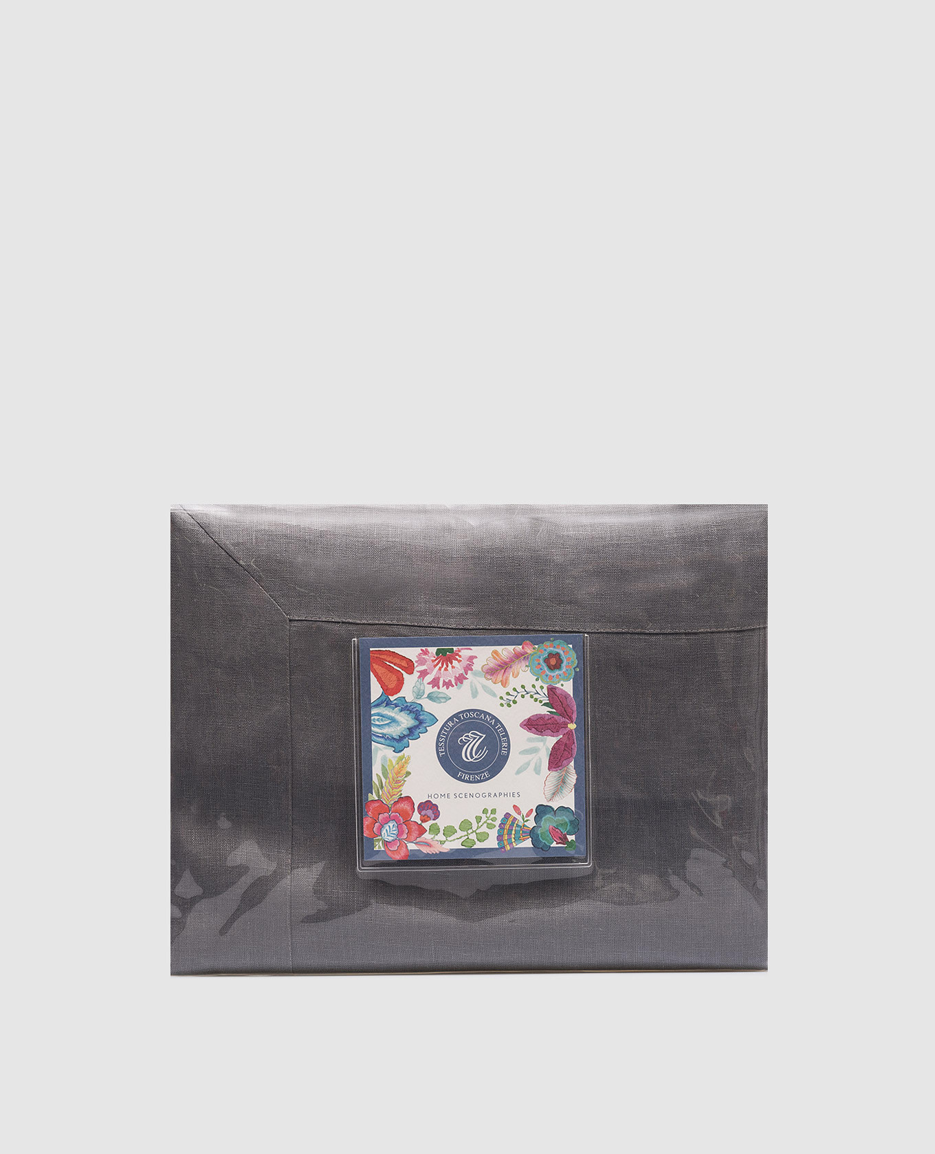 Сірий набір зі скатертини та серветок TIZIANO з льону