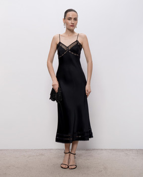Ermanno Scervino Чорна сукня з мереживом D482Q728APOKP
