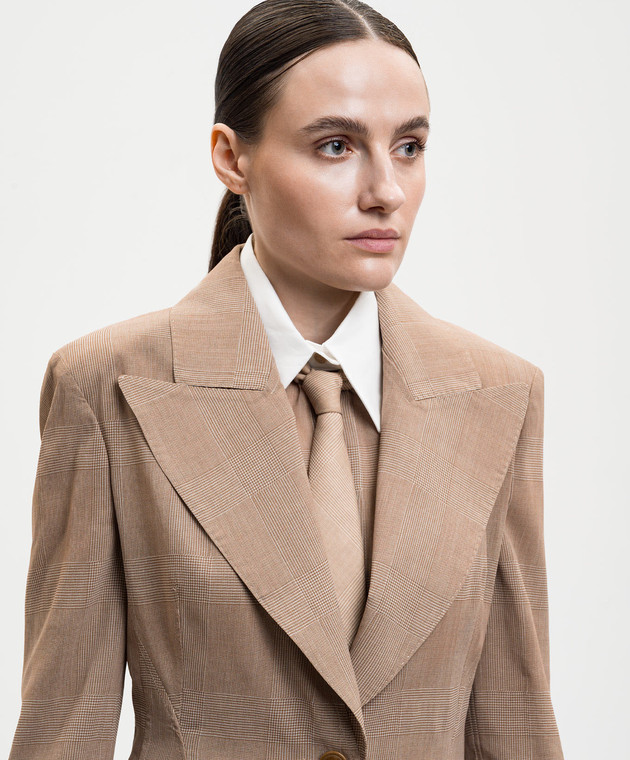 Ermanno Scervino Коричневый галстук в клетку D482R700WJV изображение 2