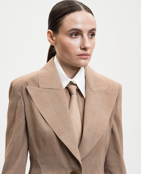 Ermanno Scervino Коричневый галстук в клетку D482R700WJV