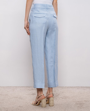 Peserico Блакитні штани з льону з відворотами A04210D02606