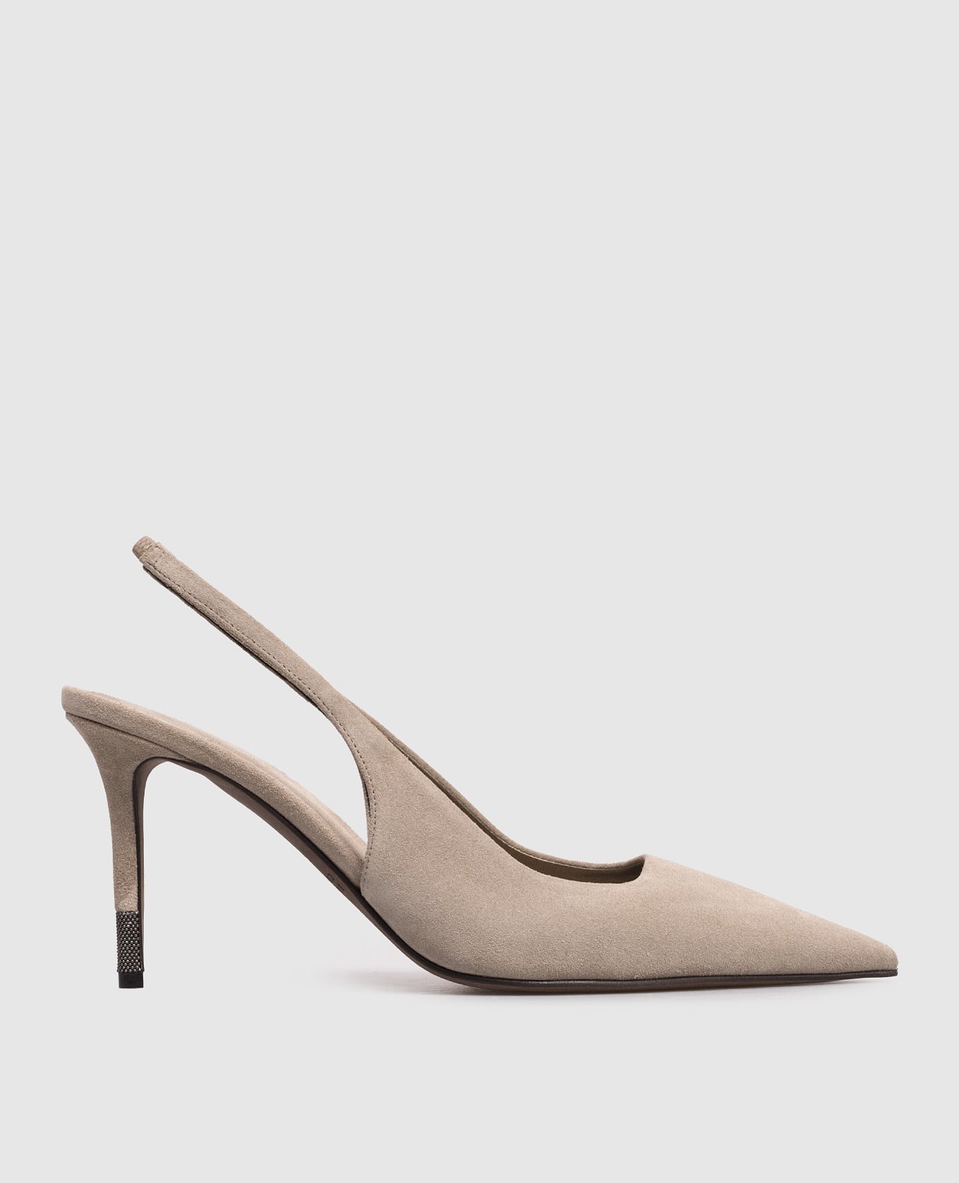 Бежевые замшевые слингбеки