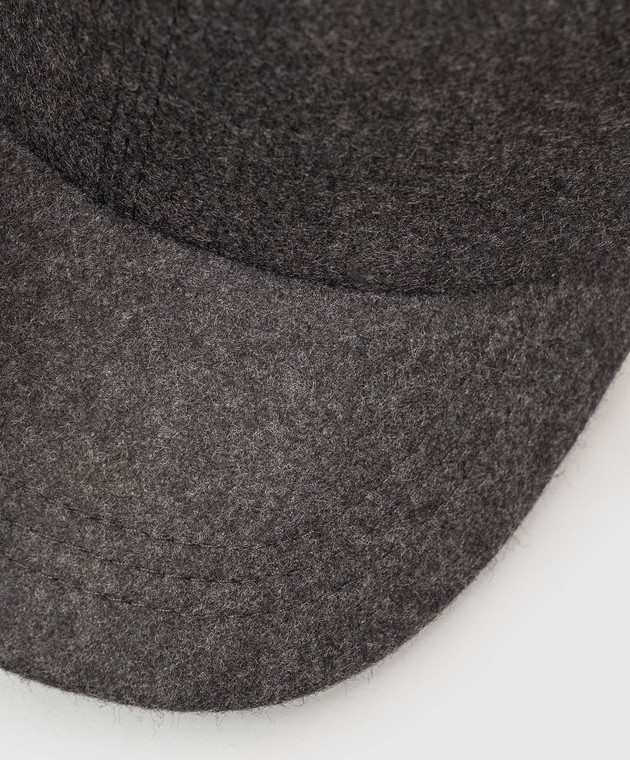 Cashmere&Whiskey Сіра кепка з вовни і кашеміру 9925001 зображення 4