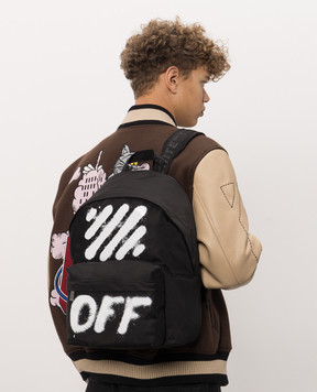 Off-White Черный рюкзак с принтом Diag Spray OWMNB13F26FB01