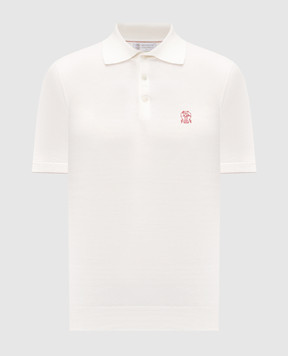 Brunello Cucinelli Белое поло с эмблемой M29800195