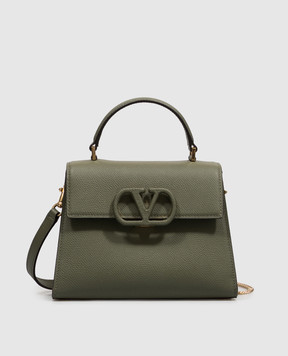 Valentino Зелена шкіряна сумка-сетчел VLogo 9W2B0T85YCZ
