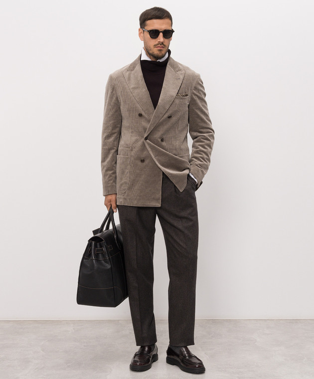 Brunello Cucinelli Штани коричневого кольору з вовни M038PE1710 зображення 2