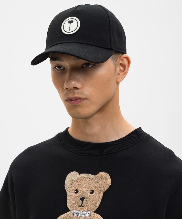 Palm Angels Черная кепка с нашивкой PMLB104S26FAB00G изображение 2