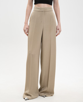 Max Mara Брюки цвета хаки PALANCA из шелка MXEPALANCA