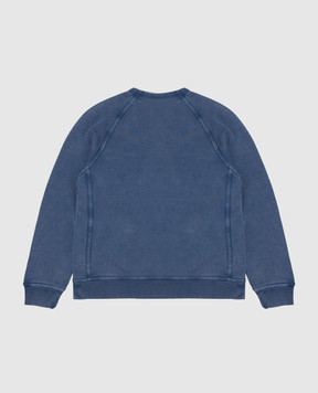 Brunello Cucinelli Детский синий свитшот с вышивкой монограммы BM862E513B