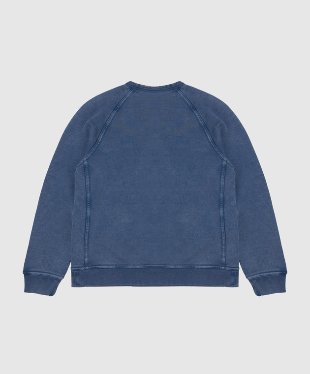 Brunello Cucinelli Детский синий свитшот с вышивкой монограммы BM862E513B изображение 2