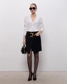 Balmain Пуловер из шерсти цвета айвори HF1KB045KJ99
