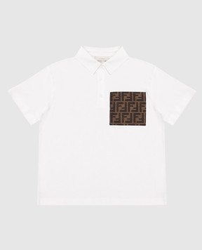 Fendi Дитяче біле поло з кишенею JMI4757AJ