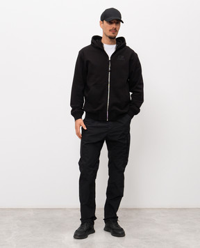 C.P. Company Чорна спортивна куртка з вишивкою логотипа MSS025A005086W