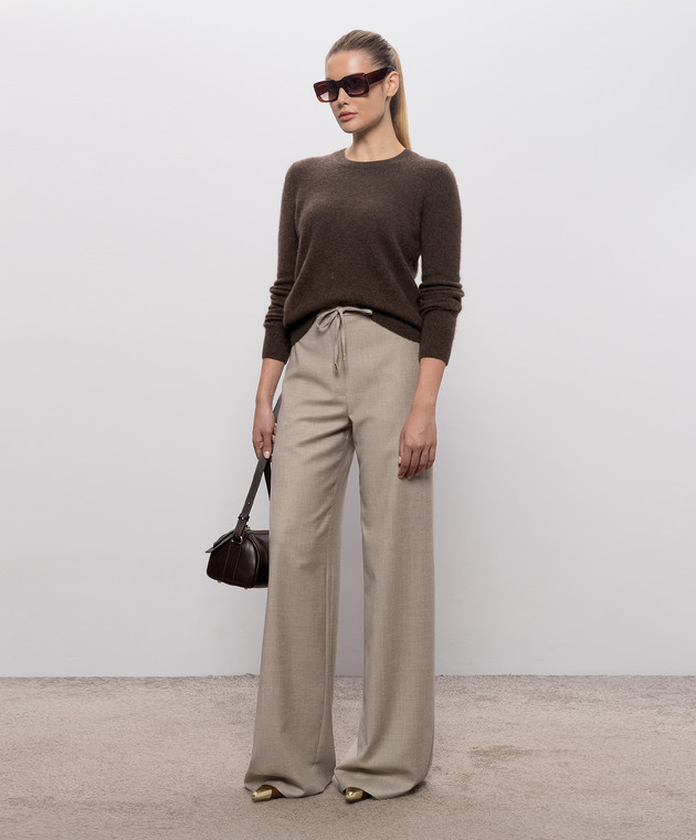 Max Mara Коричневый свитер VOLIERA из шерсти SMMVOLIERA изображение 2