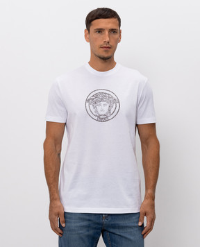 Versace Біла футболка з емблемою Medusa 10264521A18773