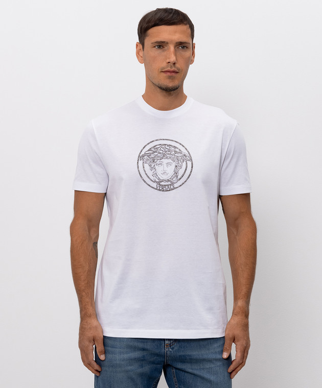 Versace Белая футболка с логотипом Medusa 10264521A18773 изображение 3
