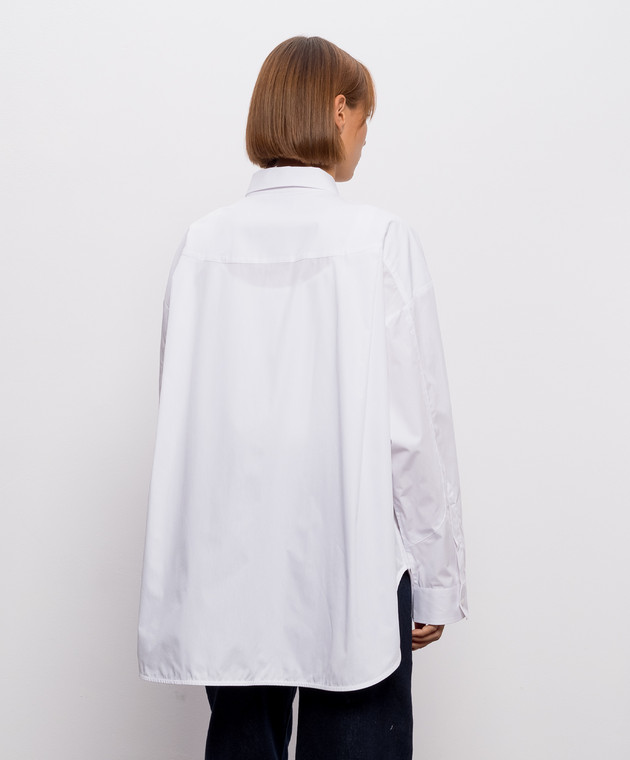 Off-White Белая рубашка с вышивкой логотипа 2FB00371T изображение 4