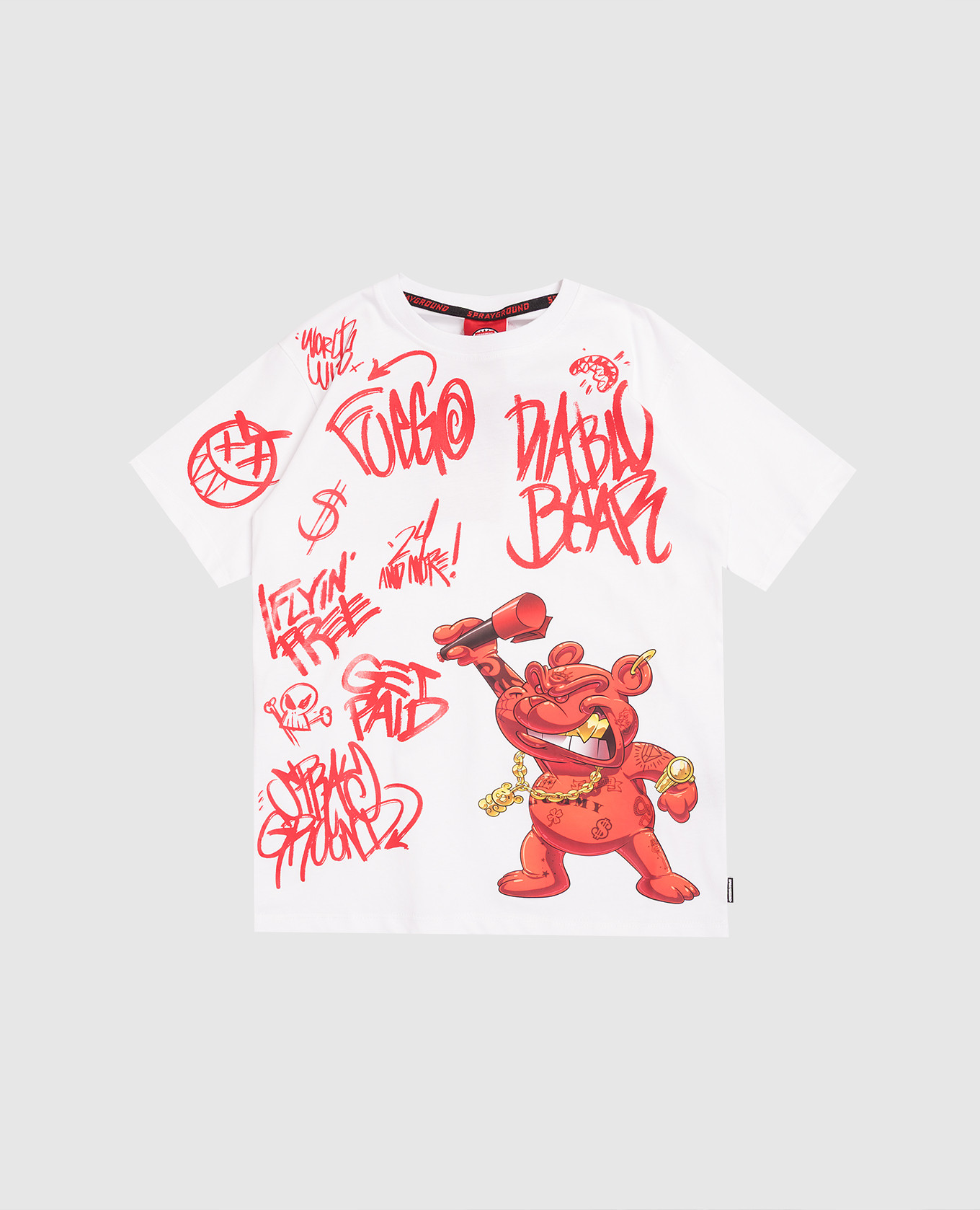 

Детская белая футболка Vavdal Diablo Bear, Белый, Футболки