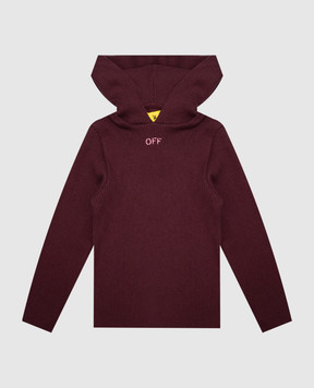 Off-White Детское бордовое худи с шерстью 44GHU001F26K001