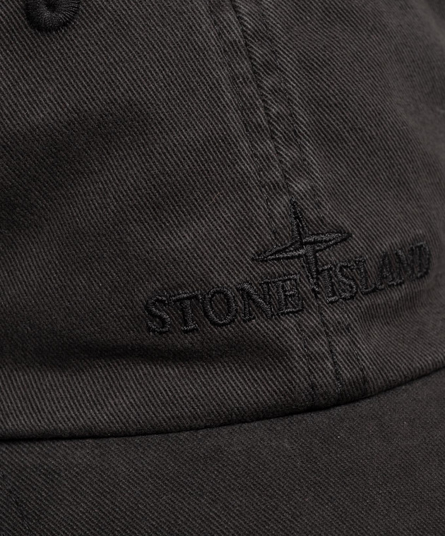 Stone Island Чорна кепка з вишивкою логотипа L2S159100007S0106 зображення 4