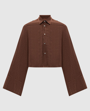 Maison Margiela MM6 Коричневые блузки в логотипе шаблон S52DT0044M36007
