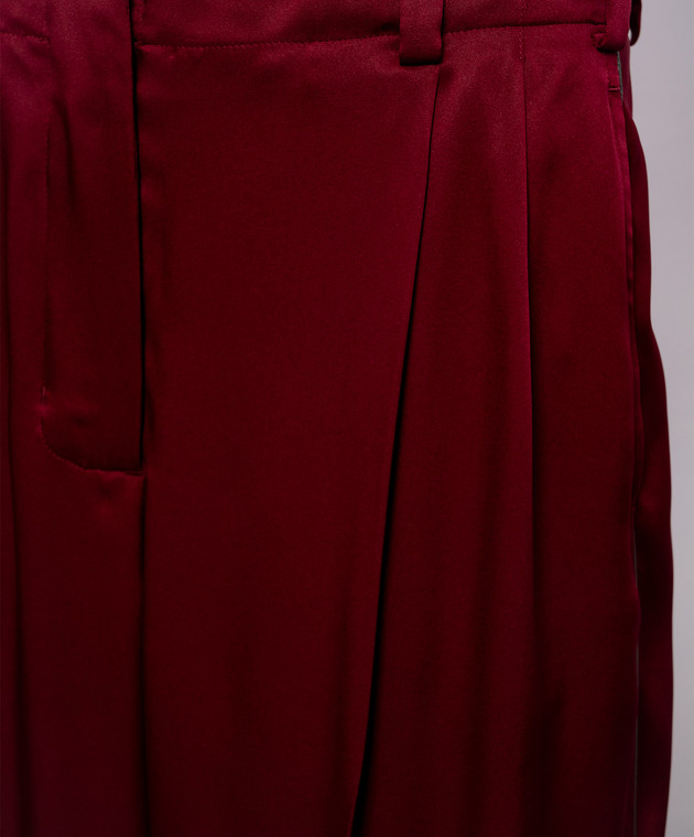 Givenchy Бордовые брюки из шелка BW518P16Q5 изображение 5