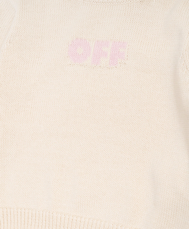 Off-White Дитячий бежевий костюм з джемпера та штанів 44G2X004S26K001 зображення 3