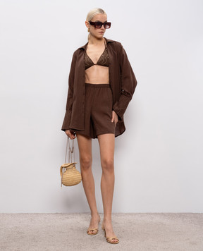 Venuja Коричневые шорты из рамы SH008A