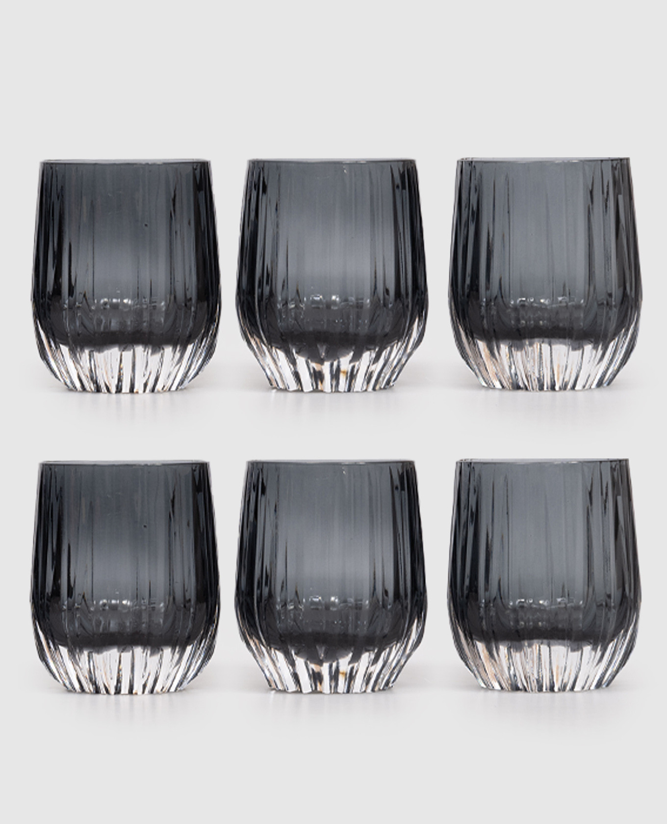 Набор серых хрустальных стаканов DIAMOND 6 шт