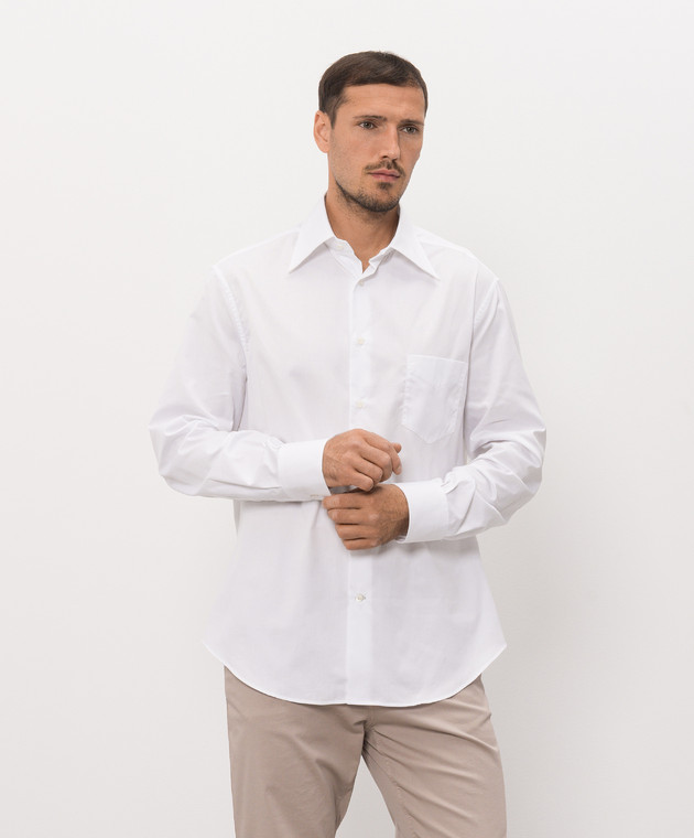 Brunello Cucinelli Рубашка белого цвета MBUC40621 изображение 3