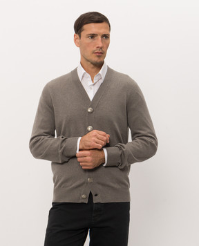 Brunello Cucinelli Кардиган кольору хакі з кашеміру M22203806