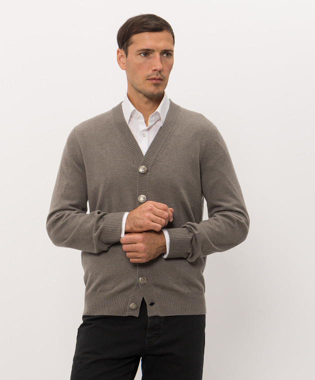 Brunello Cucinelli Кардиган цвета хаки из кашемира M22203806 изображение 3