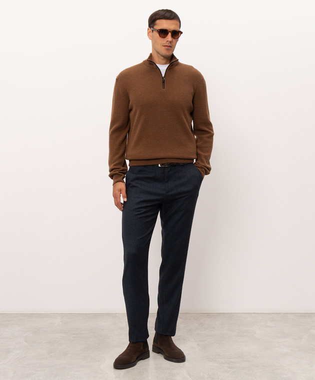 Canali Коричневый свитер из шерсти и кашемира MK02547C1216 изображение 2