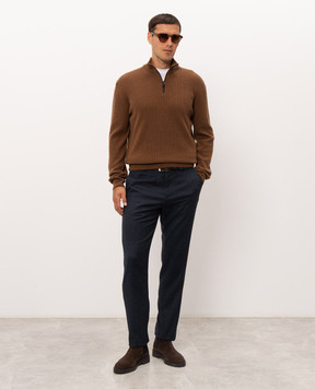 Canali Коричневый свитер из шерсти и кашемира MK02547C1216