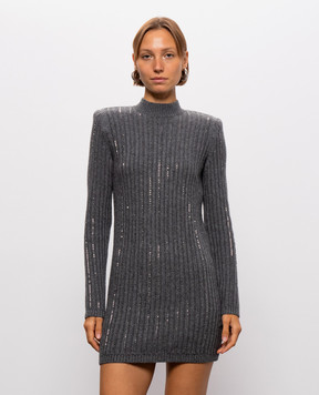 Twinset Сіра сукня з кристалами 262TT3152