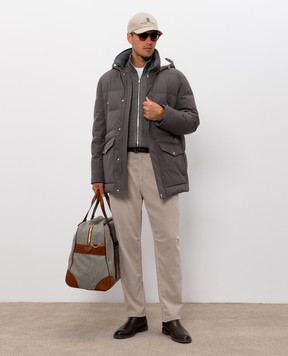Brunello Cucinelli Сірий пуховик MV4061823
