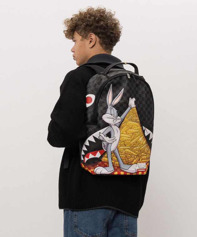 Sprayground Дитячий чорний рюкзак Bugs Money Carrot Stack 910B9177NSZ зображення 2