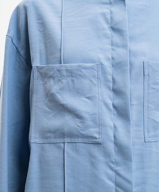 Dondup Голубая рубашка с монограммой DC493IF0049DXXX изображение 5