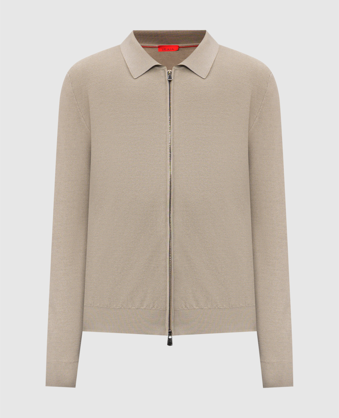 Бежевый кардиган из шерсти, шелка и кашемира