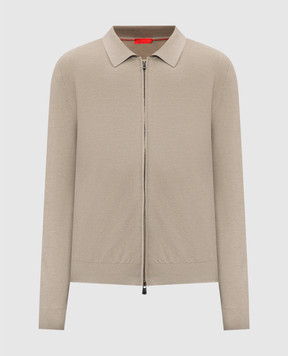 ISAIA Бежевый кардиган из шерсти, шелка и кашемира MG8441Y0537