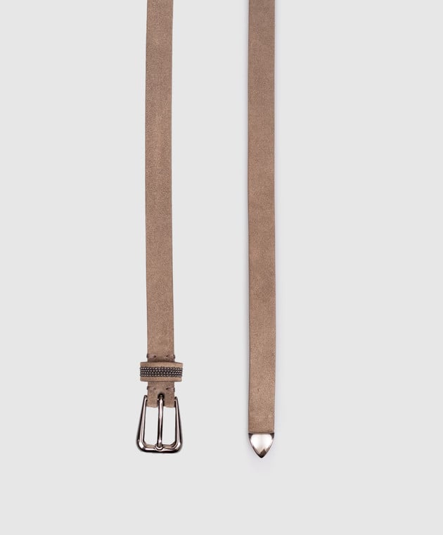 Brunello Cucinelli Коричневий замшевий пояс M0DELC149P зображення 3