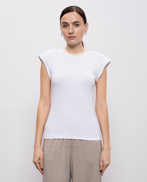 Peserico Білий топ з ефектом накладання шарів S06940J05669D