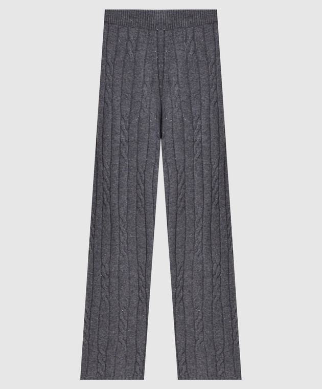 Peserico Сірі штани з вовною та шовком з люрексом S94119F0709095