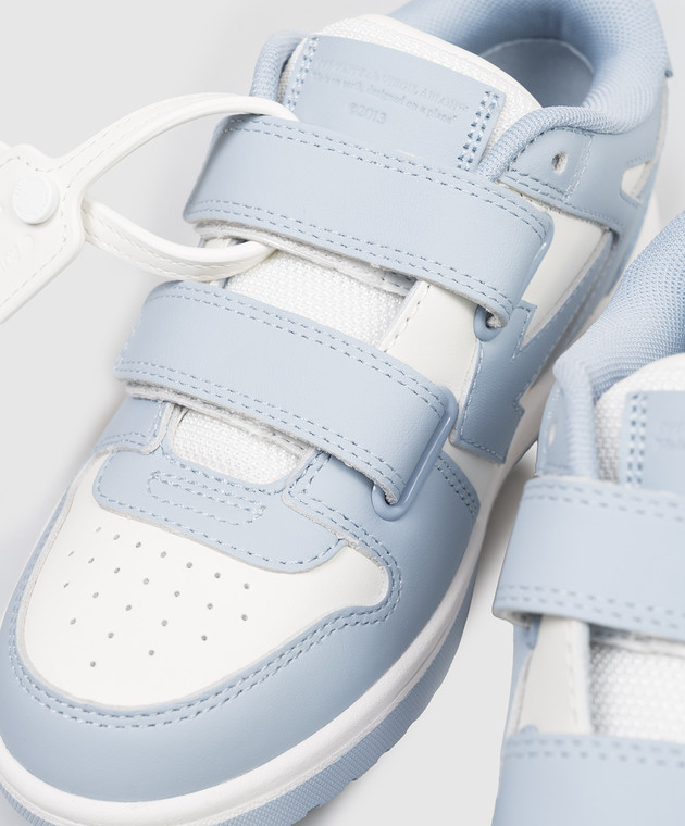 Off-White Дитячі блакитні шкіряні кросівки Out Of Office OBIA008S26LEA001 зображення 5
