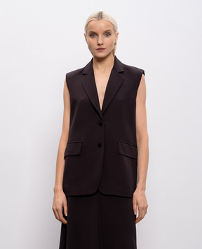Agnona Темно-коричневий жилет з шовком TV1103XU5074