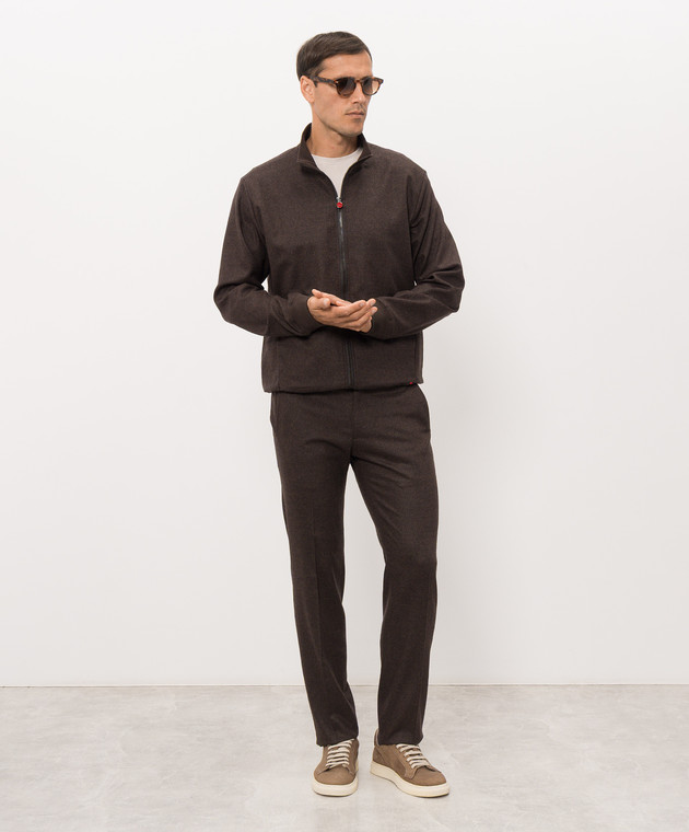Kiton Коричнева спортивна куртка з вовни UMC032K0141I зображення 2