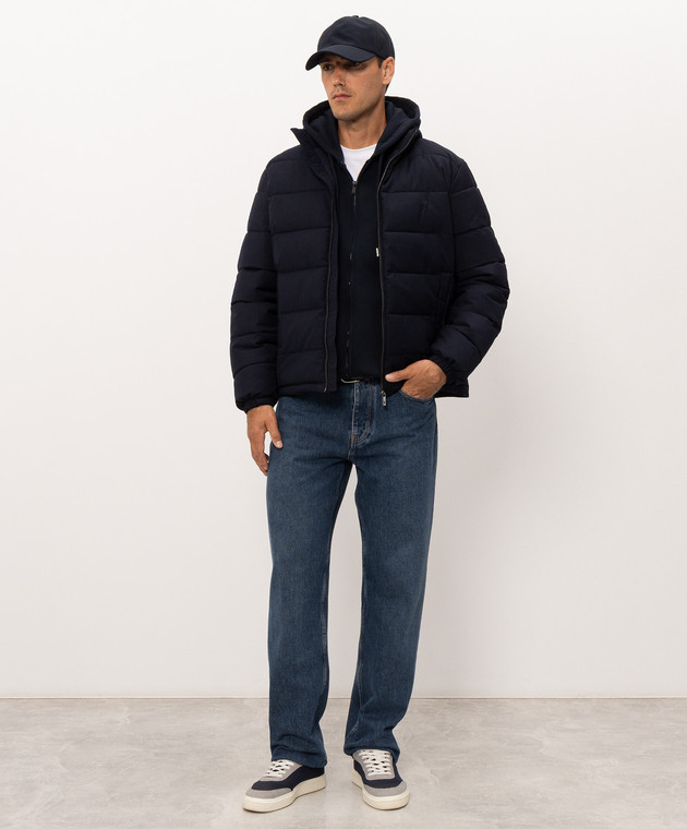 Trussardi Синяя куртка с вышивкой эмблемы 8006M000032NMO812N18 изображение 2