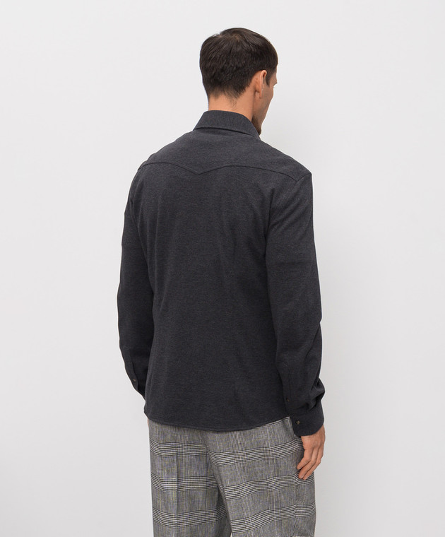 Brunello Cucinelli Серая рубашка ME8546666P изображение 4